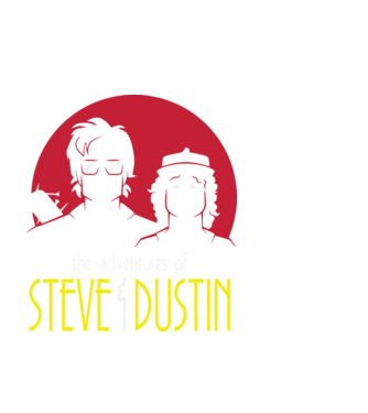 steve and dustin model negru pe tricou