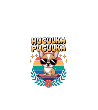 Huculka Puculka Câine 2 model alb pe tricou