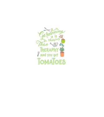 Gardening is cheaper than theraphy model negru pe tricou