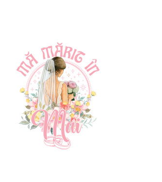 mă mărit - în mai model alb pe tricou
