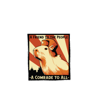 Soviet Capybara model gri pe tricou