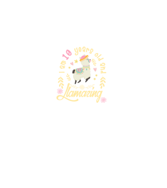 Birthday Llamazing 10 years old model negru pe tricou