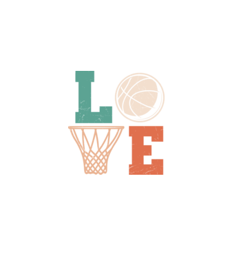 LOVE basketball model negru pe tricou
