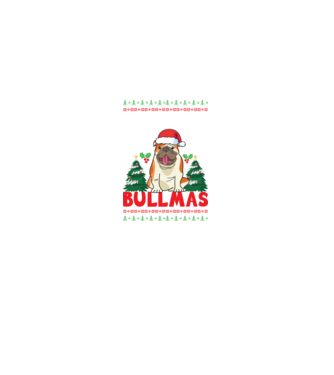 Merry bullmas ugly sweater model negru pe tricou