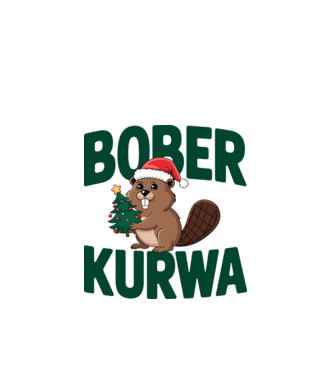 Bober kurwa xmas model alb pe tricou