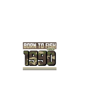 Born to fish since 1990 model negru pe tricou