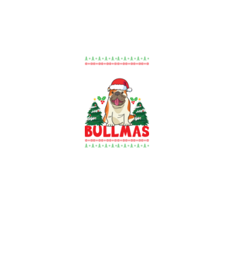 Merry bullmas ugly sweater model negru pe tricou