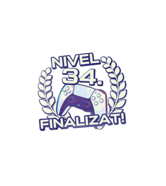Nivel 34 finalizat! model alb pe tricou