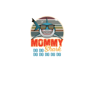 Mommy Shark model negru pe tricou