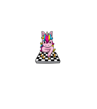 Chessicorn model negru pe tricou