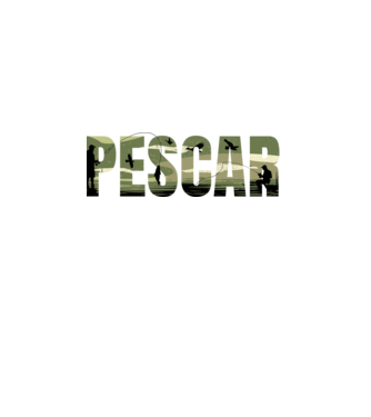 PESCAR model negru pe tricou