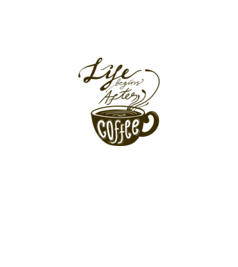 Life begins after coffee model alb pe tricou