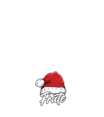 frate Santa Hat model alb pe tricou
