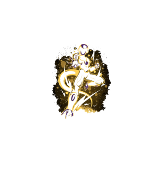 golden freeza dragonball model negru pe tricou