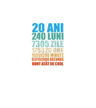 De 20 ani - luni - zile - ore - minute - secunde - sunt atât de cool model negru pe tricou