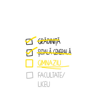 Cheklist educație - Școala primară alb model alb pe tricou