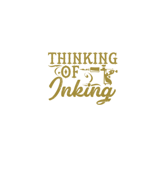 Thinking of inking model negru pe tricou