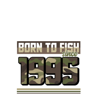 Born to fish since 1995 model negru pe tricou