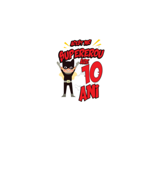 Acest mic supererou are 10 ani model negru pe tricou