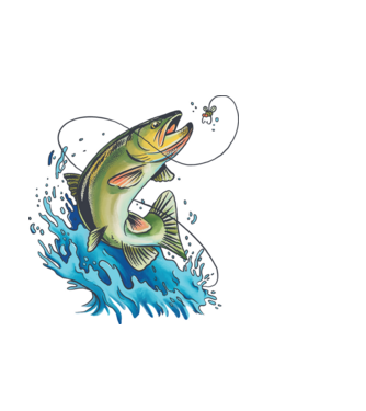 Fish model albastru deschis pe tricou