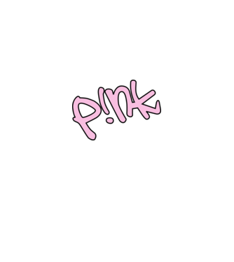 PINK model alb pe tricou