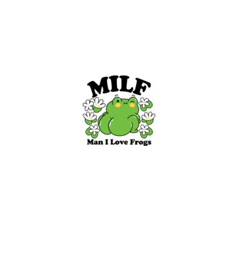 MILF man i love frogs model alb pe tricou
