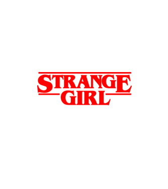 strange girl model negru pe tricou