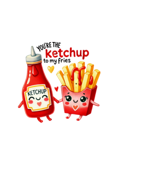 Ketchup to my Fries model albastru deschis pe tricou