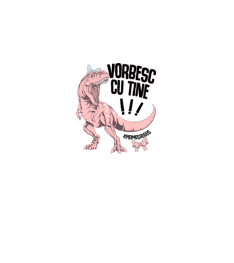 Vorbesc cu tine! #mamasaurus model alb pe tricou