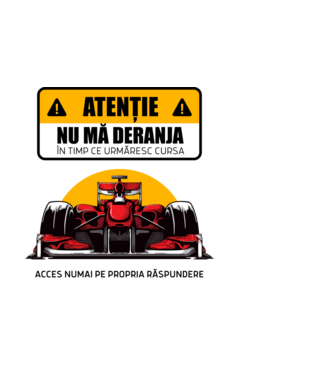 Atenție model alb pe tricou
