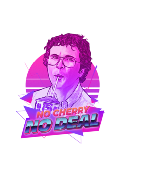 no cherry no deal stranger things model negru pe tricou