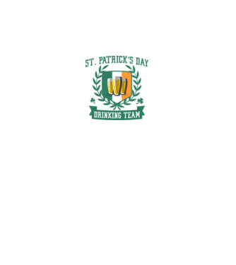 St Patrick Drinking team model alb pe tricou