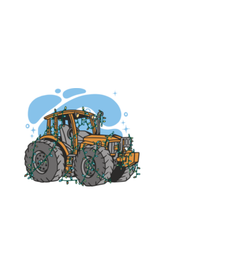 TRACTOR model alb pe tricou