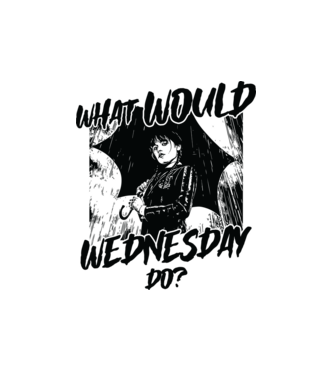  What would Wednesday do model alb pe tricou