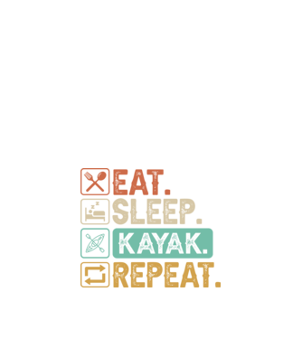 Eat Sleep Kayak model negru pe tricou