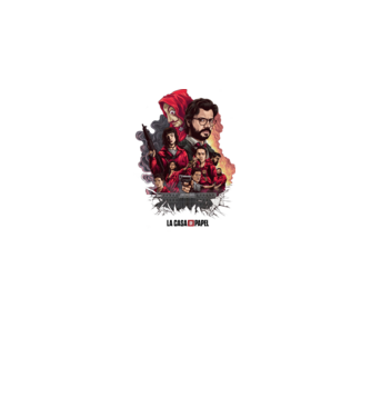 la casa de papel poster theme model alb pe tricou