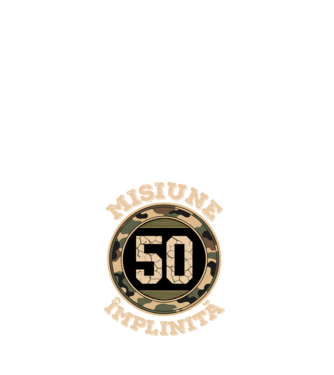 Misiune împlinită 50 model alb pe tricou