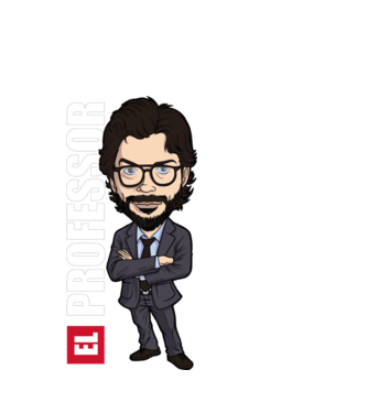 el professor drawing model alb pe tricou