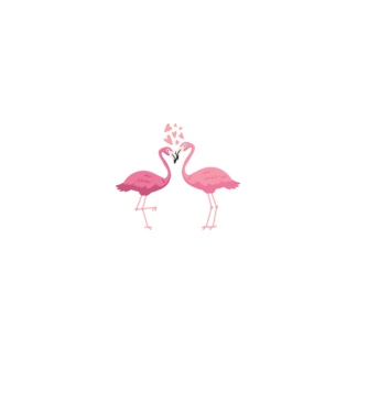 FLAMINGO ÎNDRĂGOSTIȚI model roz deschis pe tricou