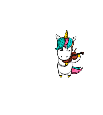 Unicorn Violin model galben neon pe tricou