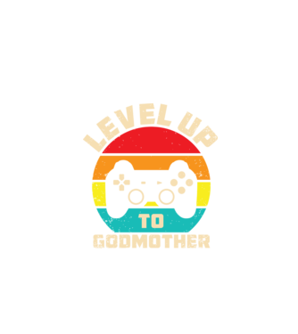 Level Up Godmother model negru pe tricou
