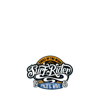 Surf Rider model negru pe tricou