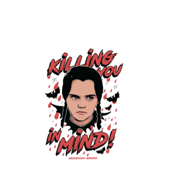 WEDNESDAY Killing You in my mind model alb pe tricou
