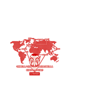 la casa de papel map model alb pe tricou