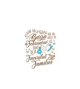 Favoritul familiei FEBRUARIE model alb pe tricou