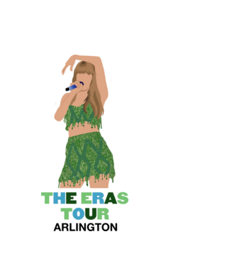 Taylor Swift The Eras Tour Arlington 2 model alb pe tricou