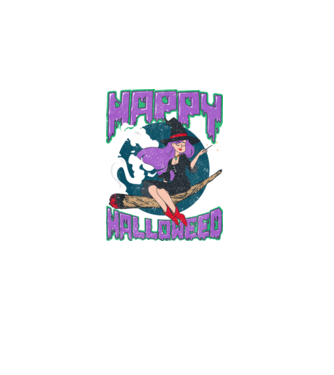 Happy Halloweed model negru pe tricou