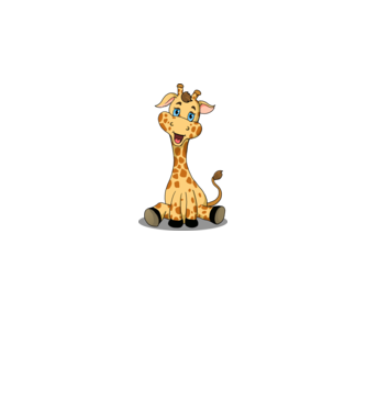Cute giraffe model alb pe tricou