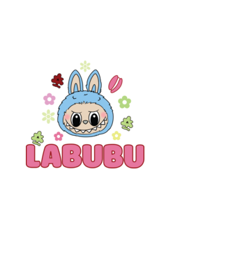 Labubu model negru pe tricou