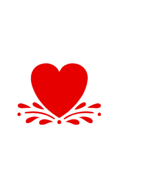 inimă Valentine model alb pe tricou
